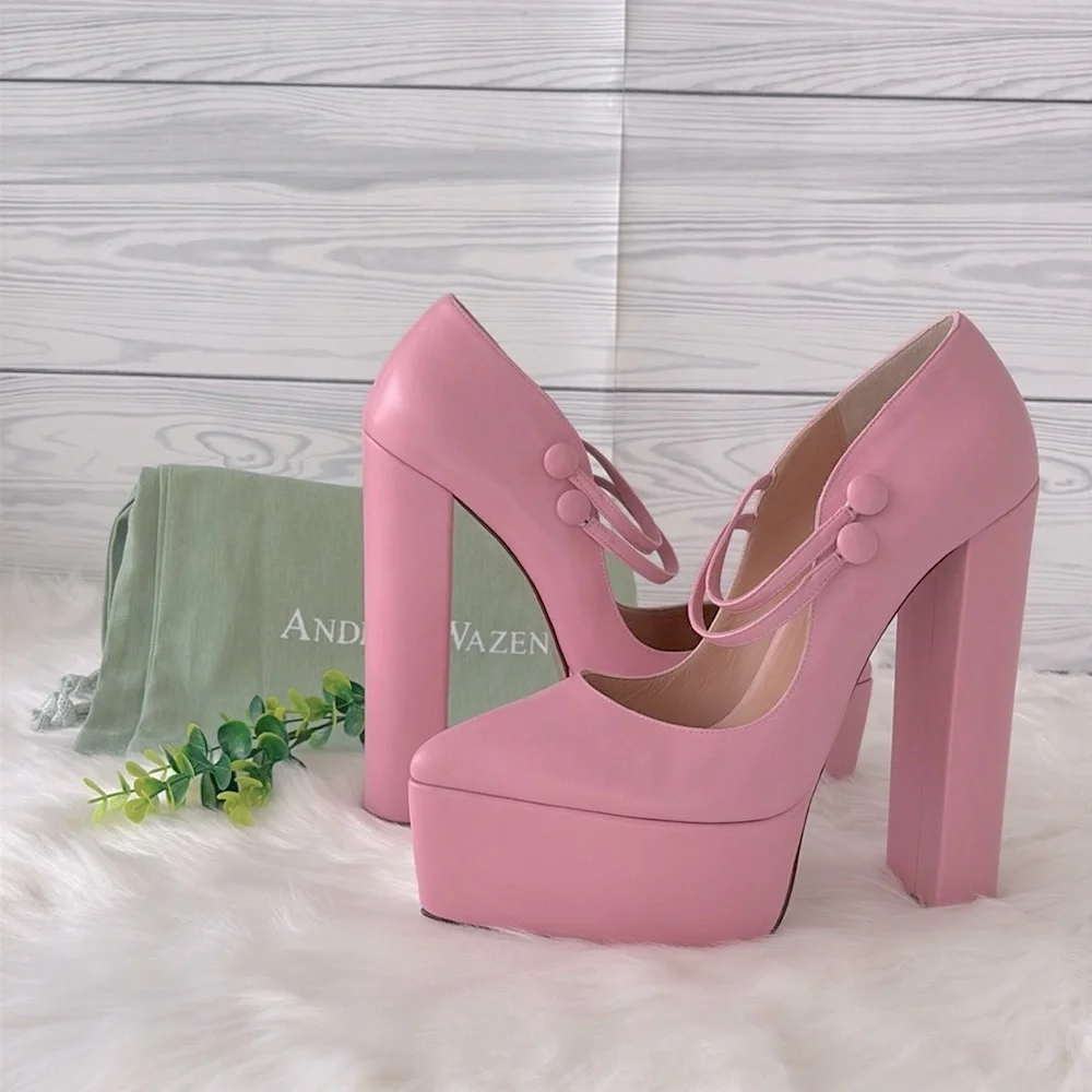 Andrea Wazen “Double Jeu” Platform Mary Jane Pumps